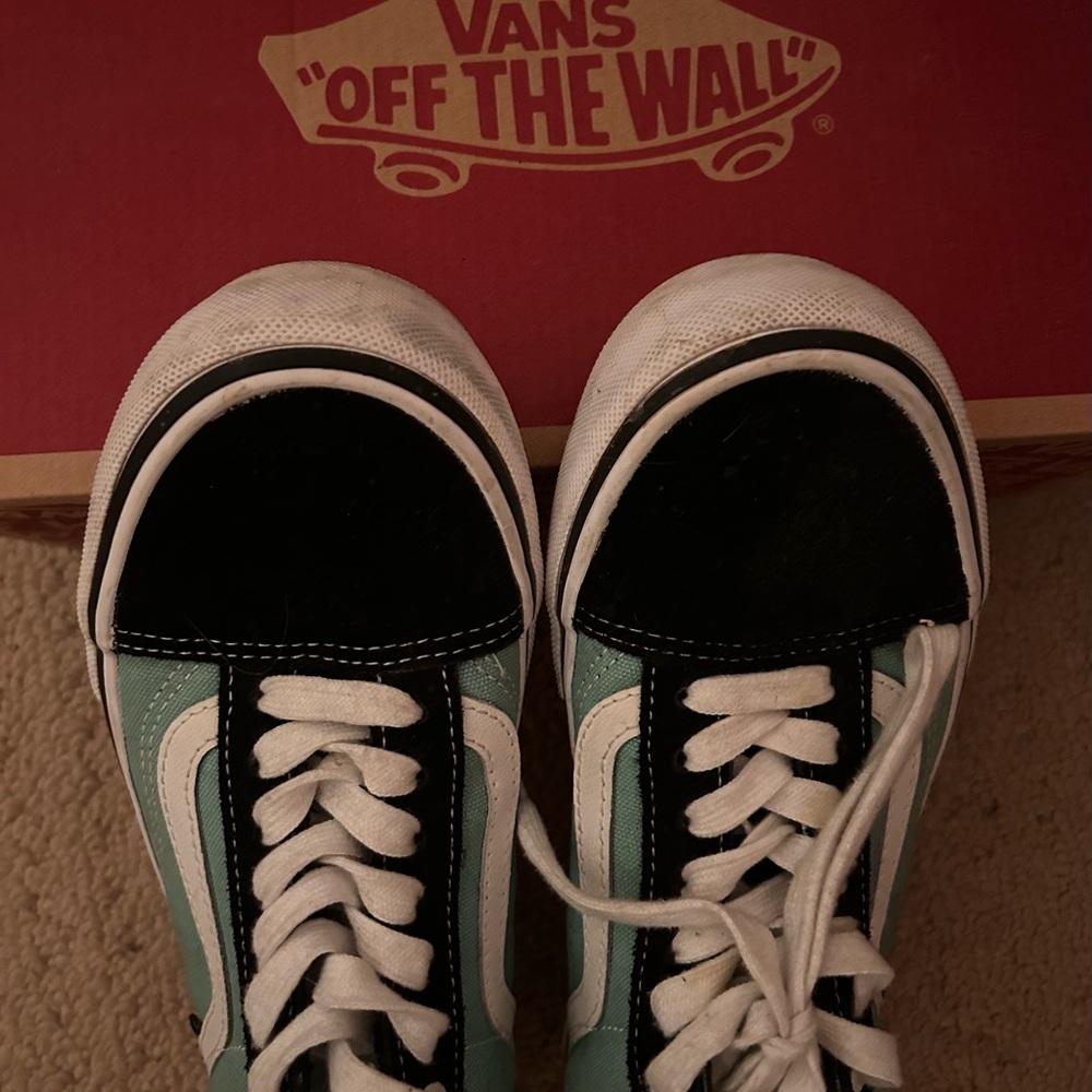 Vans Mint Green and Black Sneakers